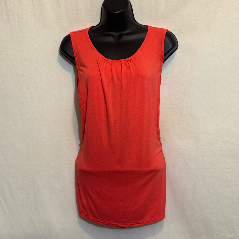 D-78 Smallshow Red Sleeveless Layered Look Pullover‎ Blouse Size S